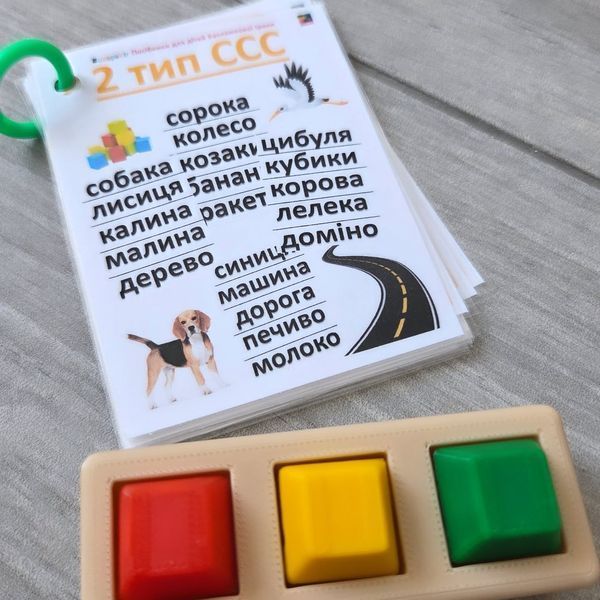 Set of clickers for dividing words into syllables (🔴🟡🟢)