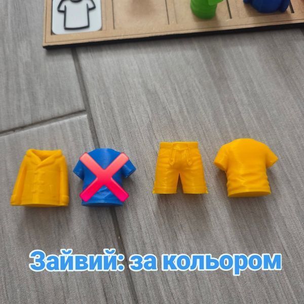 Логічні перетини. Тема:&nbsp;"Одяг"&nbsp; + кольори. 000018 фото