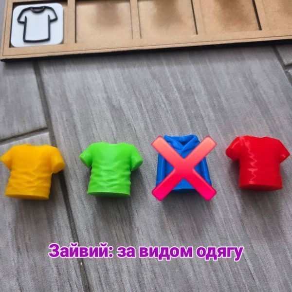 Логічні перетини. Тема:&nbsp;"Одяг"&nbsp; + кольори. 000018 фото