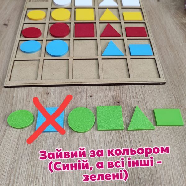 Логічні перетини. Тема:&nbsp;"Геометричні фігури"&nbsp;+ кольори 000019 фото
